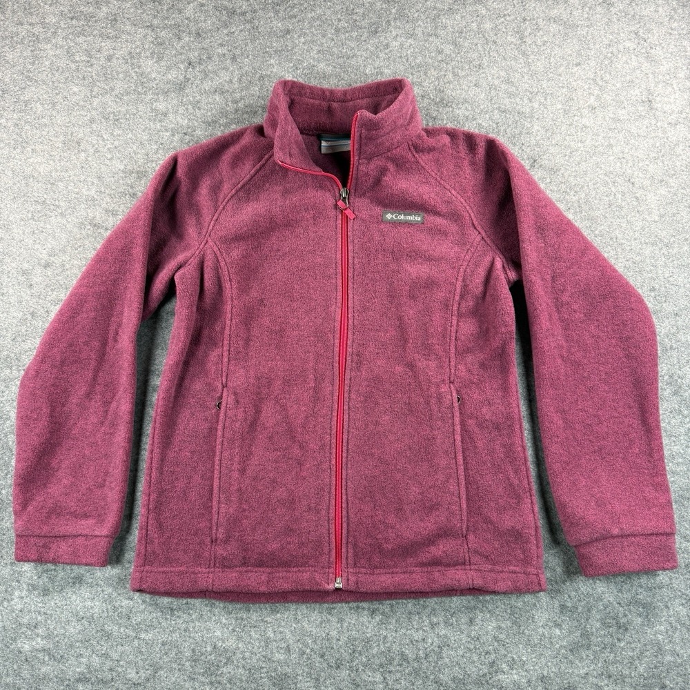Columbia Full Zip Jacket Coat Girls‎ Youth Large Fuchsia Pink Fleece Comfort